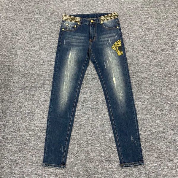 plus size mens designer jeans medusa embroidered trousers luxury straight leg pants men fashion vintage casual zipper access denim jeans tro, Blue
plus size mens designer jeans medusa embroidered trousers luxury straight leg pants men fashion vintage casual zipper access denim jeans tro, Blue