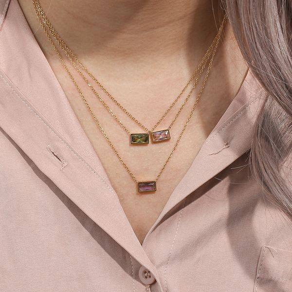 chokers minimalist rectangle pink green purple crystal plate gold pendant necklace solid color zircon for woman 230215, Golden;silver
chokers minimalist rectangle pink green purple crystal plate gold pendant necklace solid color zircon for woman 230215, Golden;silver