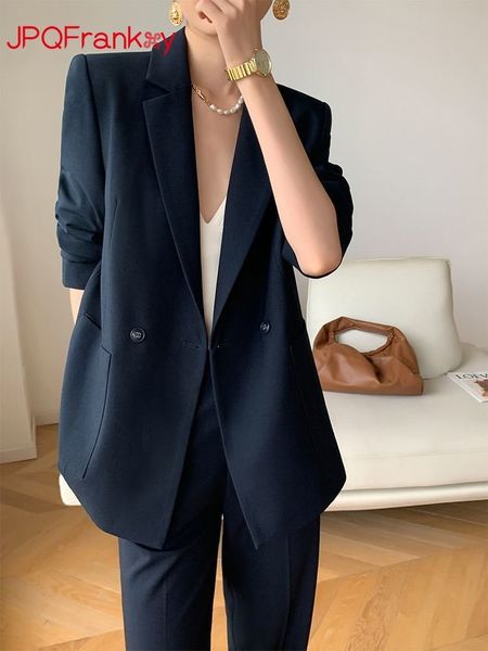 two piece pants highend set spring autumn fashion style professional light luxury suit for women 230215, White
two piece pants highend set spring autumn fashion style professional light luxury suit for women 230215, White