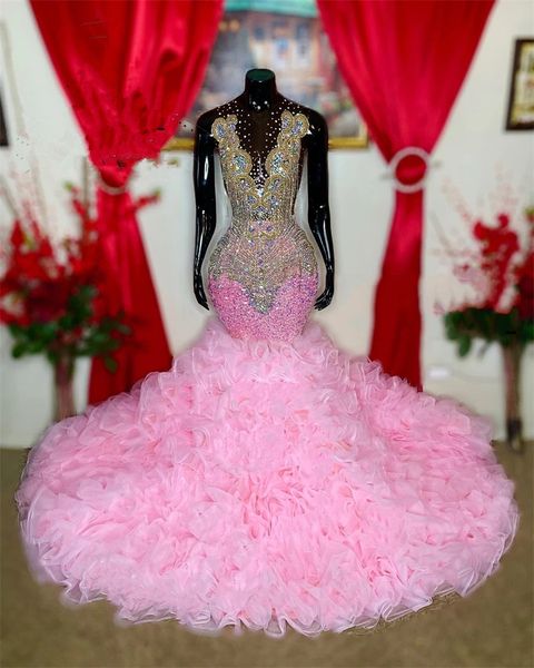 pink o neck mermaid prom dresses black girls sparkly gillter ruffles tiered skirt african aso ebi evening occasion gown, Black;red
pink o neck mermaid prom dresses black girls sparkly gillter ruffles tiered skirt african aso ebi evening occasion gown, Black;red