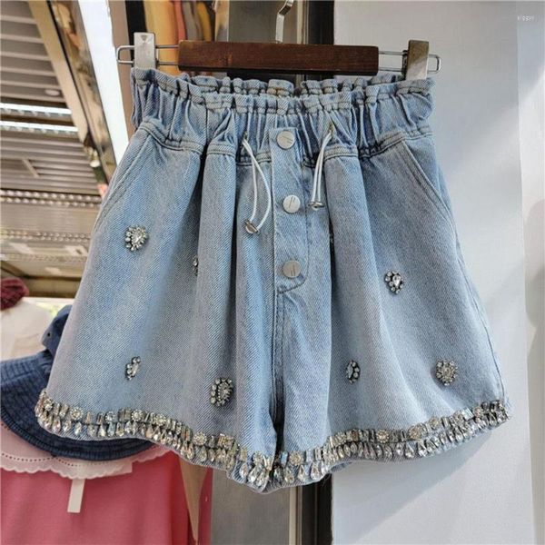 women's jeans 2023 summer european women exquisite rhinestone denim shorts ladies fashion loose wide leg a- line pants, Blue
women's jeans 2023 summer european women exquisite rhinestone denim shorts ladies fashion loose wide leg a- line pants, Blue