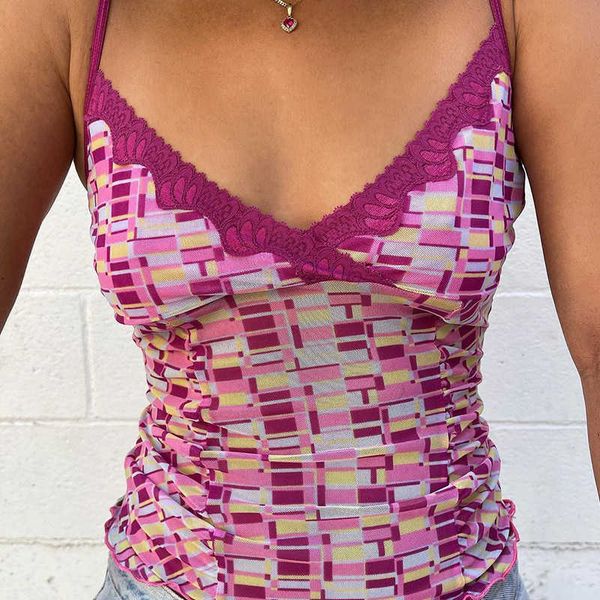 women's tanks camis 90s vintage cute lace trim cami chic women plaid print y2k aesthetic summer crop sleeveless vneck tanks vest j23021, White
women's tanks camis 90s vintage cute lace trim cami chic women plaid print y2k aesthetic summer crop sleeveless vneck tanks vest j23021, White
