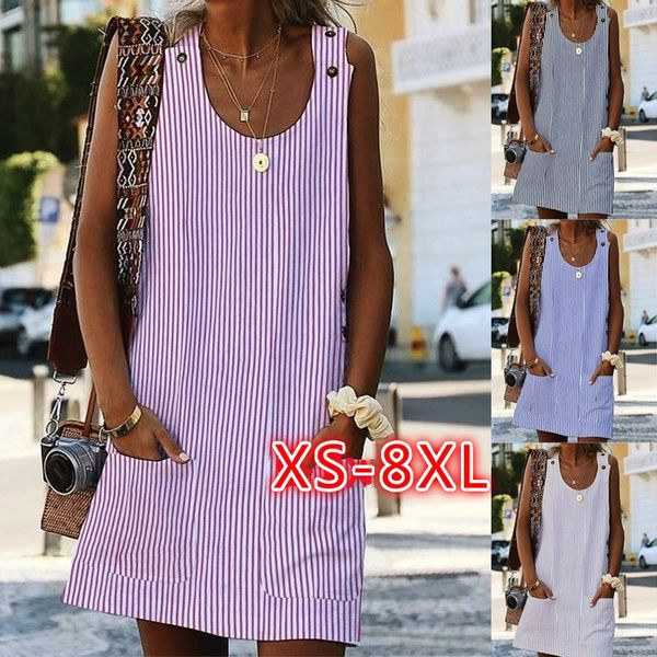 casual dresses women summer print striped sleeveless pocket female tank vest loose t shirt fashion pullover 230216, Black;gray
casual dresses women summer print striped sleeveless pocket female tank vest loose t shirt fashion pullover 230216, Black;gray