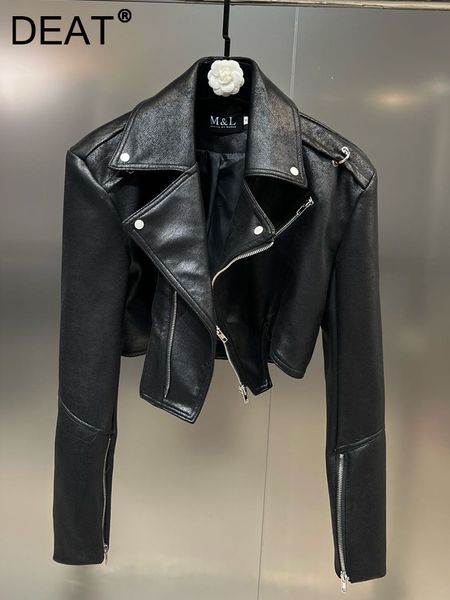 womens leather faux leather deat fashion trend uality pu leather jacket womens lapel zipper long sleeve high street cool short coat spring 1, Black
womens leather faux leather deat fashion trend uality pu leather jacket womens lapel zipper long sleeve high street cool short coat spring 1, Black