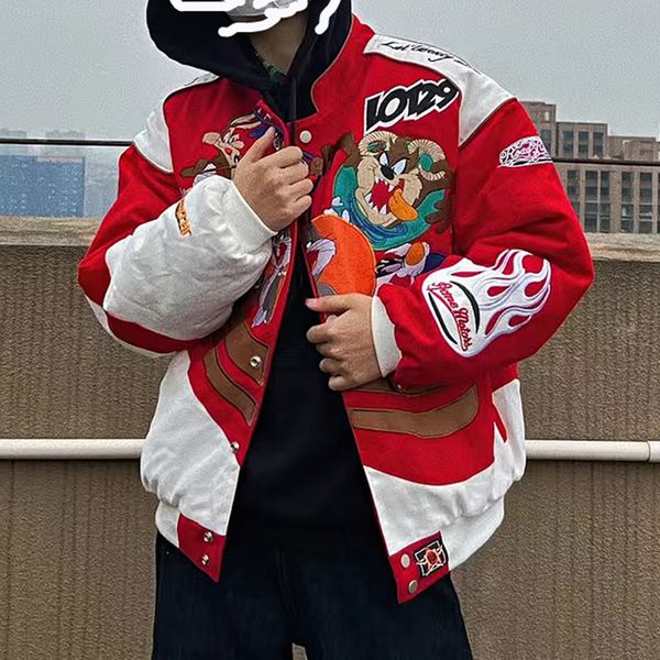 womens jackets fashion winter women cartoon embroidery harajuku coat warm baseball female hip hop loose red outwear 230215, Black;brown
womens jackets fashion winter women cartoon embroidery harajuku coat warm baseball female hip hop loose red outwear 230215, Black;brown