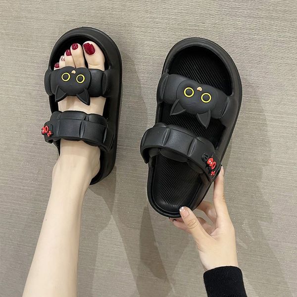 summer women's cartoon soft-bottomed slippers indoor home non-slip silent bathroom bath outdoor beach sandals, Black
summer women's cartoon soft-bottomed slippers indoor home non-slip silent bathroom bath outdoor beach sandals, Black