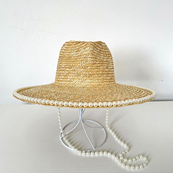wide brim hats bucket fashion pearl chain hat eaves straw flat outdoor travel sunscreen beach 230215, Blue;gray
wide brim hats bucket fashion pearl chain hat eaves straw flat outdoor travel sunscreen beach 230215, Blue;gray