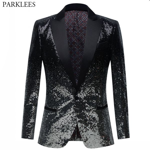 mens suits blazers black sequin one button suit jacket men stylish gradient sequins bling glitter blazers mens wedding party stage singer cl, White;black
mens suits blazers black sequin one button suit jacket men stylish gradient sequins bling glitter blazers mens wedding party stage singer cl, White;black