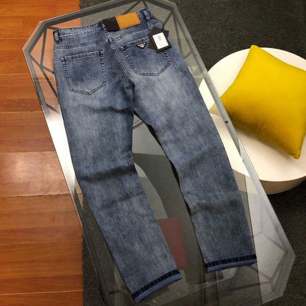 high version jeans men jeans designer pants classic triangle embroidered denim pants fashion loose trousers, Blue
high version jeans men jeans designer pants classic triangle embroidered denim pants fashion loose trousers, Blue