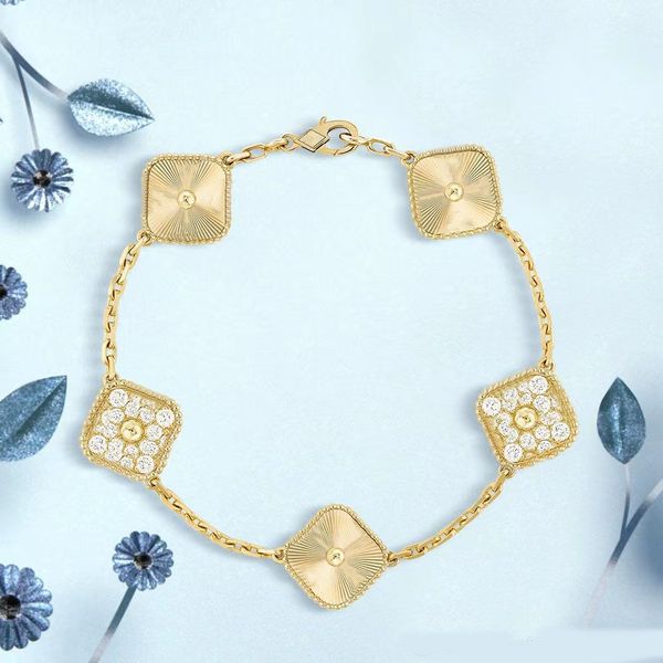 chain fashion luxury brand designer women four leaf clover bracelet celebrity same style lady fashions 18k gold bracelet jewelry with box an, Black
chain fashion luxury brand designer women four leaf clover bracelet celebrity same style lady fashions 18k gold bracelet jewelry with box an, Black