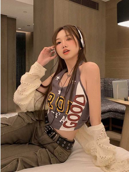 women's tanks camis fashion halter crop mujer summer sleeveless letter print vest tanks women's korean fashion y2k goth casual ca, White
women's tanks camis fashion halter crop mujer summer sleeveless letter print vest tanks women's korean fashion y2k goth casual ca, White