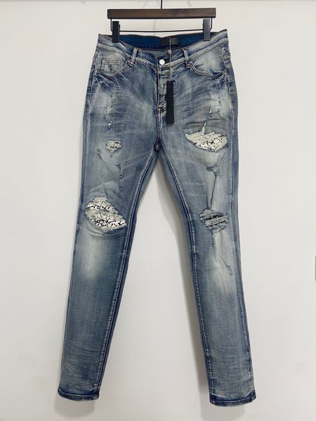 highquality mens new jeans hole fashion stitching design petite leg pants luxury designer jeans, Blue
highquality mens new jeans hole fashion stitching design petite leg pants luxury designer jeans, Blue
