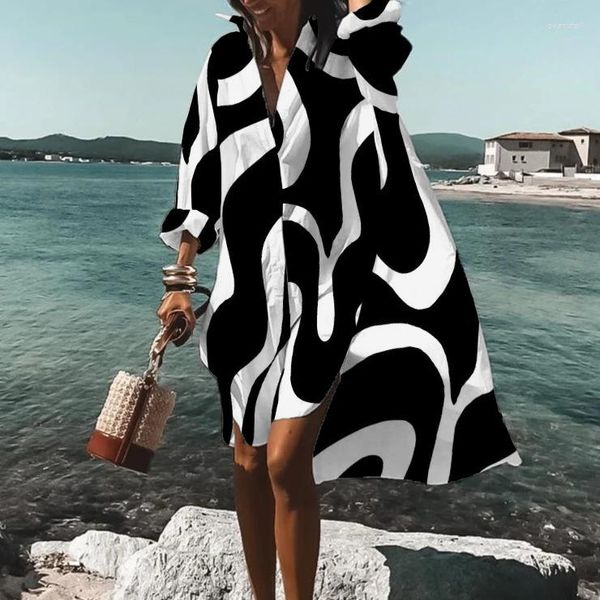 casual dresses women loose split cardigan dress spring lapel single-breasted shirt vintage pattern print long sleeved midi, Black;gray
casual dresses women loose split cardigan dress spring lapel single-breasted shirt vintage pattern print long sleeved midi, Black;gray