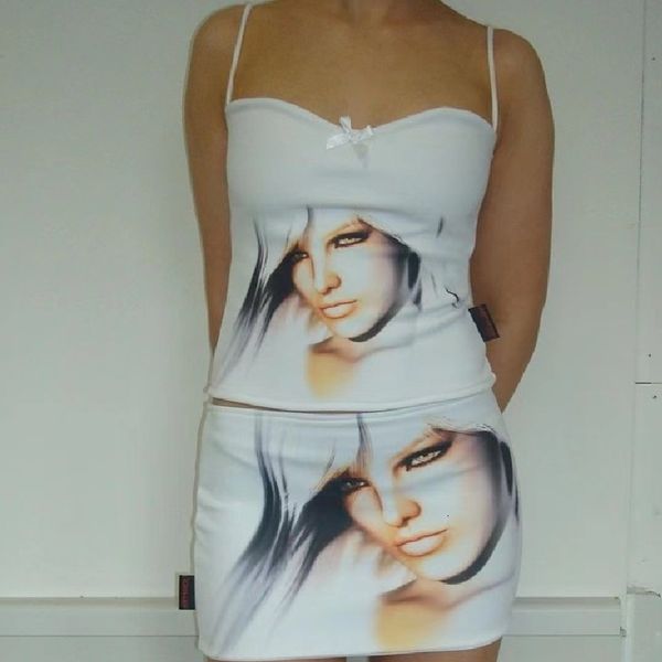 two piece dress doury y2k portrait print outfits women summer sleeveless crop mini skirt set 2 matching suits party streetwear 230216, White
two piece dress doury y2k portrait print outfits women summer sleeveless crop mini skirt set 2 matching suits party streetwear 230216, White