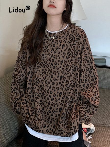 womens hoodies sweatshirts fashion two fake pieces leopard print korean women classic long sleeve allmatch ocollar patchwork tie dye 230216, Black
womens hoodies sweatshirts fashion two fake pieces leopard print korean women classic long sleeve allmatch ocollar patchwork tie dye 230216, Black