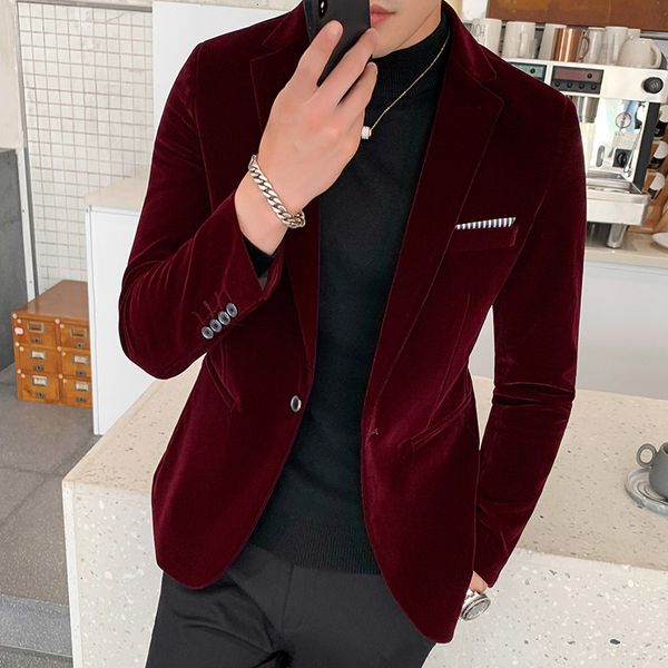 mens suits blazers burgundy velvet blazer men fashion casual blazer men wedding groom singer costume slim blazer formal evening dress m5xl 2, White;black
mens suits blazers burgundy velvet blazer men fashion casual blazer men wedding groom singer costume slim blazer formal evening dress m5xl 2, White;black