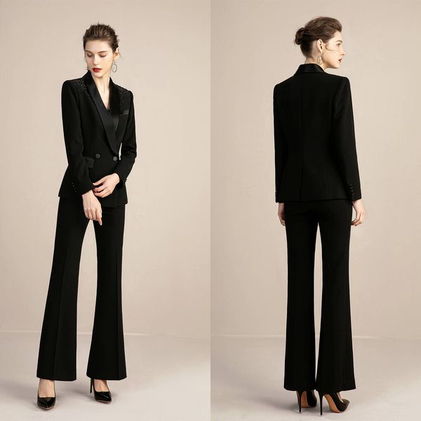 spring fashion slim fit women pants suits black beading mother of the bride suit evening party blazer guest wear 2 pieces, Black;red
spring fashion slim fit women pants suits black beading mother of the bride suit evening party blazer guest wear 2 pieces, Black;red