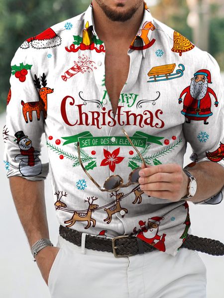 men's casual shirts men's christmas shirts cuban collar short sleeve streetwear shirts for men festive party men's clothing, White;black
men's casual shirts men's christmas shirts cuban collar short sleeve streetwear shirts for men festive party men's clothing, White;black