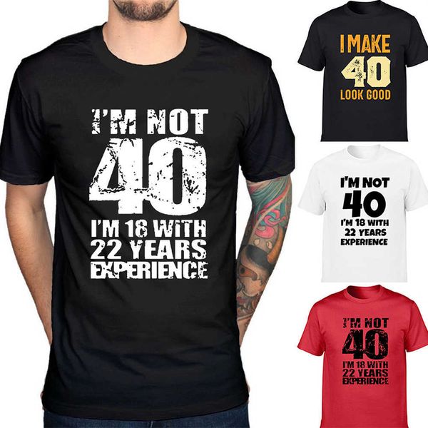 men's t-shirts i'm not 40 i'm 18 with 22 years experience fashion men's funny t-shirt round neck harajuku birthday t shi, White;black
men's t-shirts i'm not 40 i'm 18 with 22 years experience fashion men's funny t-shirt round neck harajuku birthday t shi, White;black