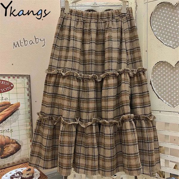 skirts japanese vintage woolen ruffle kawaii plaid pleated skirt women brown green high waist wild cake long skirt korean cute clothes 23021, Black
skirts japanese vintage woolen ruffle kawaii plaid pleated skirt women brown green high waist wild cake long skirt korean cute clothes 23021, Black