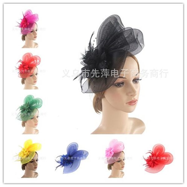 bride feather gauze hat mesh headdress celebrity banquet retro fedora party clip performance hair accessories evening fascinator accessories, White
bride feather gauze hat mesh headdress celebrity banquet retro fedora party clip performance hair accessories evening fascinator accessories, White