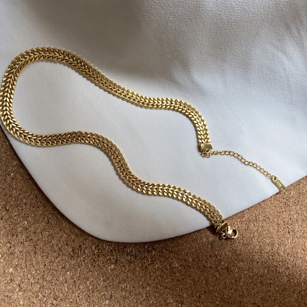 wedding jewelry sets design double layer short woven choker necklaces for female vintage stainless steel plated 18k gold chain necklace 2302, Slivery;golden
wedding jewelry sets design double layer short woven choker necklaces for female vintage stainless steel plated 18k gold chain necklace 2302, Slivery;golden