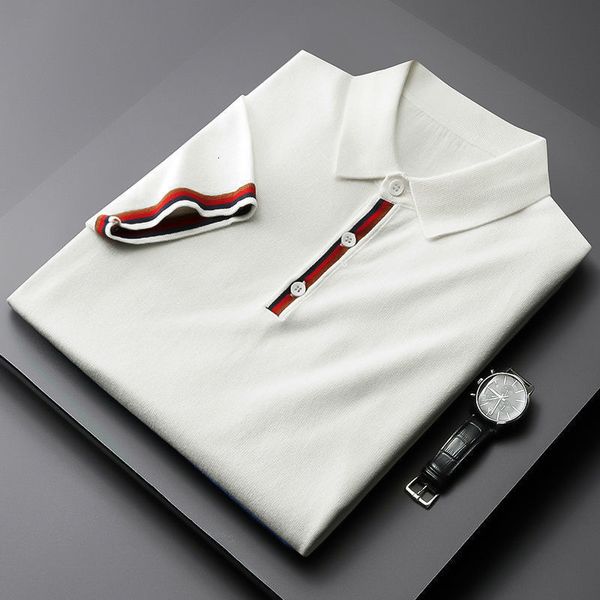men's polos grade high short sleeved polo shirt men's summer trend slim fit knitted tshirt korean business solid color luxury lape, White;black
men's polos grade high short sleeved polo shirt men's summer trend slim fit knitted tshirt korean business solid color luxury lape, White;black