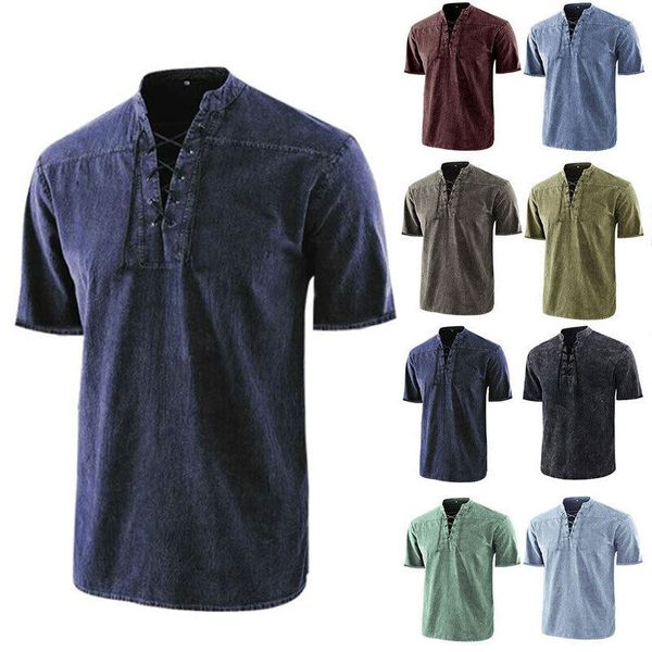 mens casual short sleeve blouse loose henley v-neck t shirts gym muscle tee, White;black
mens casual short sleeve blouse loose henley v-neck t shirts gym muscle tee, White;black