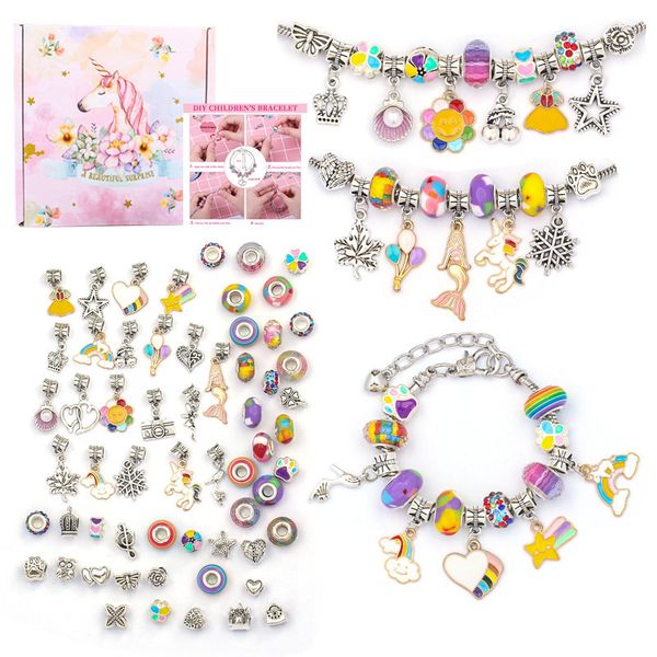 charm bracelets diy necklaces jewelry making kit with pink gift box for girls women valentines birthday christmas 230215, Golden;silver
charm bracelets diy necklaces jewelry making kit with pink gift box for girls women valentines birthday christmas 230215, Golden;silver