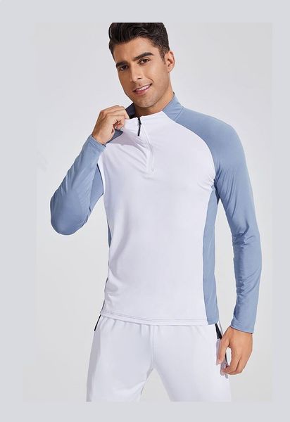 men running sports long sleeve t-shirt men's style stand-up collar half zipper shirt training fitness clothes training elastic quick dr 
men running sports long sleeve t-shirt men's style stand-up collar half zipper shirt training fitness clothes training elastic quick dr