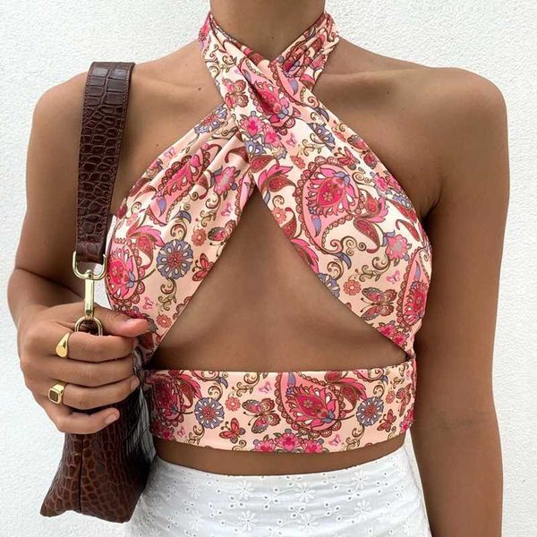 women's tanks camis 90s vintage printed halter bandage chic women wrapped chest backless slim club party high street summer corset j23, White
women's tanks camis 90s vintage printed halter bandage chic women wrapped chest backless slim club party high street summer corset j23, White