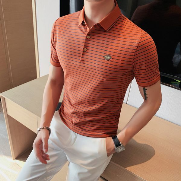 men's polos plus size 4xlm summer short sleeve striped polo shirts for men clothing 2023 slim fit casual business office tee shirt homm, White;black
men's polos plus size 4xlm summer short sleeve striped polo shirts for men clothing 2023 slim fit casual business office tee shirt homm, White;black