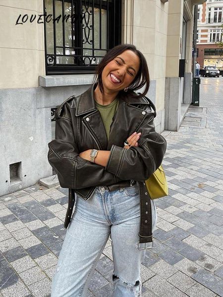 women's jackets fashion women street style leather jacket trend solid punk cropped coat female jacket 230215, Black;brown
women's jackets fashion women street style leather jacket trend solid punk cropped coat female jacket 230215, Black;brown