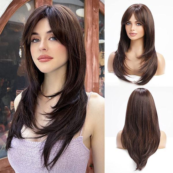long blonde wigs for women, layered synthetic hair wig with bangs for daily party, Black
long blonde wigs for women, layered synthetic hair wig with bangs for daily party, Black