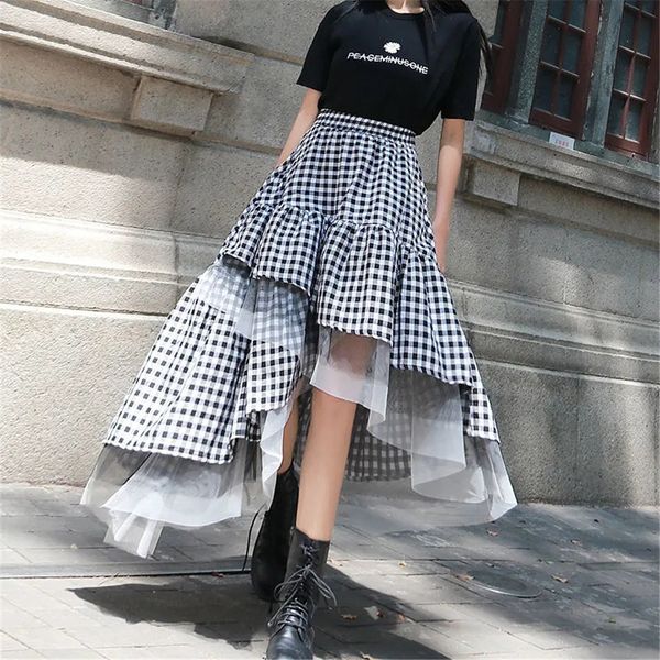 skirts black and white plaid tulle skirt women irregular layered tutu long skirts autumn high waist fashion korean panelled clothing 230216
skirts black and white plaid tulle skirt women irregular layered tutu long skirts autumn high waist fashion korean panelled clothing 230216