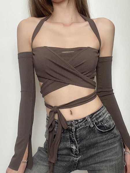 women's tanks camis y2k hollow out solid harajuku tshirts women long sleeve halter vintage tank outwear 2023 bandage slimfit tee sleeve, White
women's tanks camis y2k hollow out solid harajuku tshirts women long sleeve halter vintage tank outwear 2023 bandage slimfit tee sleeve, White