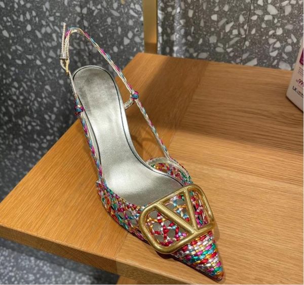 gold metal slingbacks women fashion plaid weave dress shoes gladiators high heel summer sandals celebrity pumps, Black
gold metal slingbacks women fashion plaid weave dress shoes gladiators high heel summer sandals celebrity pumps, Black