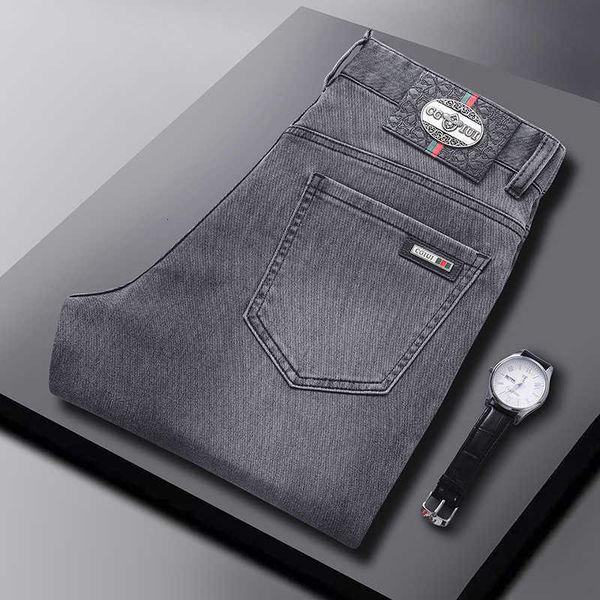spring 2022 and summer busin jeans men's premium smoky grey light luxury fashion high-end slim small straight pants, Blue
spring 2022 and summer busin jeans men's premium smoky grey light luxury fashion high-end slim small straight pants, Blue