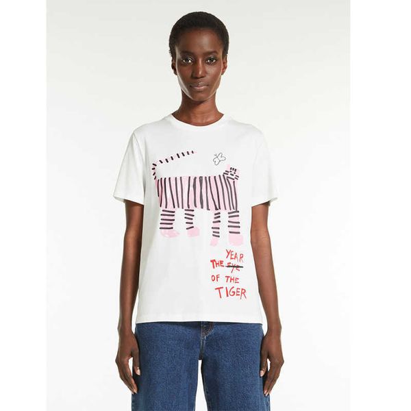 max mara women designer t shirt cartoon stripe printed cotton leisure fashion women short sleeve t-shirt, White
max mara women designer t shirt cartoon stripe printed cotton leisure fashion women short sleeve t-shirt, White