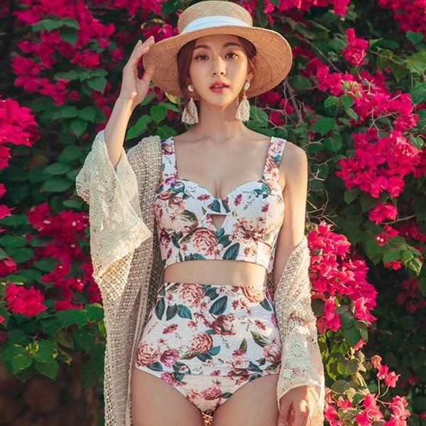 special offer ins swimsuit female two piece underwire small chest high waist, White;black
special offer ins swimsuit female two piece underwire small chest high waist, White;black