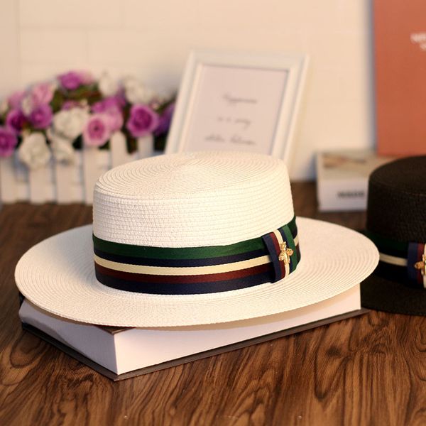 colored ribbon wide brim hats with bee adjustable flat straw hats lady outdoor uv protection sun hat, Blue;gray
colored ribbon wide brim hats with bee adjustable flat straw hats lady outdoor uv protection sun hat, Blue;gray