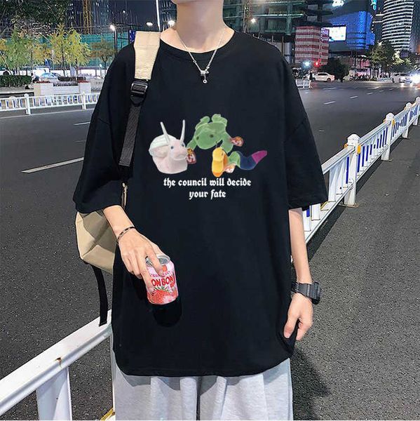 men's t-shirts the counil will decide your fate print t-shirt kawaii funny men women loose tshirt summer cute tee black for white l230, White;black
men's t-shirts the counil will decide your fate print t-shirt kawaii funny men women loose tshirt summer cute tee black for white l230, White;black