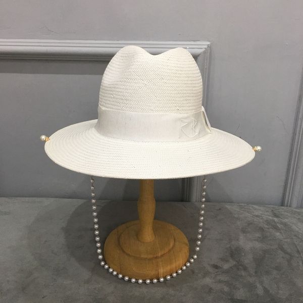 wide brim hats bucket arrival white straw hat for women with pearl chain 230215, Blue;gray
wide brim hats bucket arrival white straw hat for women with pearl chain 230215, Blue;gray