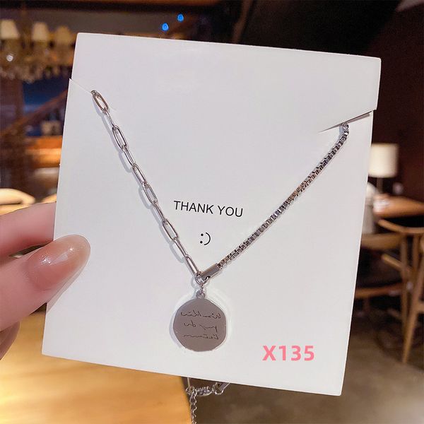 n2 titanium steel necklace female minority clavicle chain light extravagant design simple temperament pendant, Silver
n2 titanium steel necklace female minority clavicle chain light extravagant design simple temperament pendant, Silver