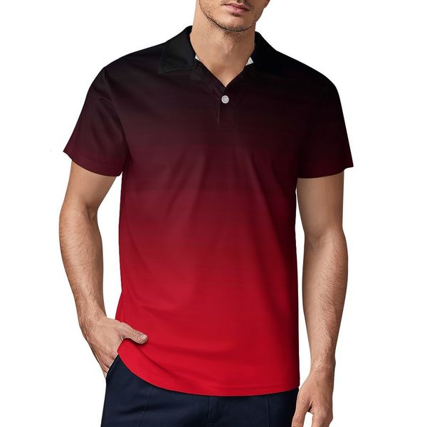 men's polos bright red and black ombre polo shirt men minimalist gradient casual date stylish turndown collar ts oversized 230215, White;black
men's polos bright red and black ombre polo shirt men minimalist gradient casual date stylish turndown collar ts oversized 230215, White;black