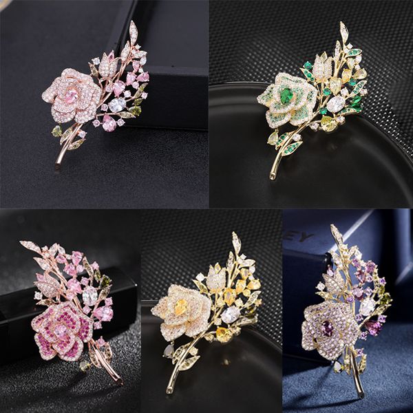 pins brooches suyu luxury copper micro inlaid cubic zirconia rose women's brooch dinner dress accessories 230216, Gray
pins brooches suyu luxury copper micro inlaid cubic zirconia rose women's brooch dinner dress accessories 230216, Gray