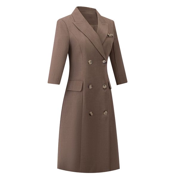 high grade l uniform occupation suit dress double breasted british trend coffee color clothing autumn office workers dresses, White;black
high grade l uniform occupation suit dress double breasted british trend coffee color clothing autumn office workers dresses, White;black