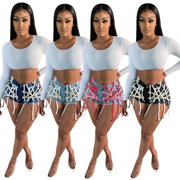 women's shorts adogirl summer women bandage denim casual slim high waist classic vintage jeans fashion solid color streetwear 230217, White;black
women's shorts adogirl summer women bandage denim casual slim high waist classic vintage jeans fashion solid color streetwear 230217, White;black