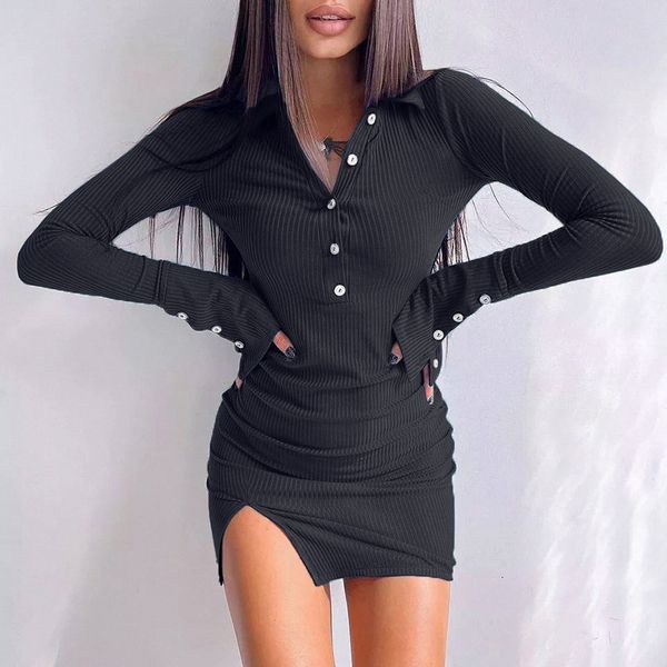 casual dresses autumn button long sleeve ribbed knitted bodycon solid party slim mini ladies vestidos 230216, Black;gray
casual dresses autumn button long sleeve ribbed knitted bodycon solid party slim mini ladies vestidos 230216, Black;gray