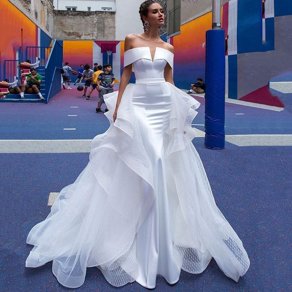 party dresses white mermaid wedding dress detachable ruffles skirt gowns women robe de mariee dots tulle bridal 230217, White;black
party dresses white mermaid wedding dress detachable ruffles skirt gowns women robe de mariee dots tulle bridal 230217, White;black